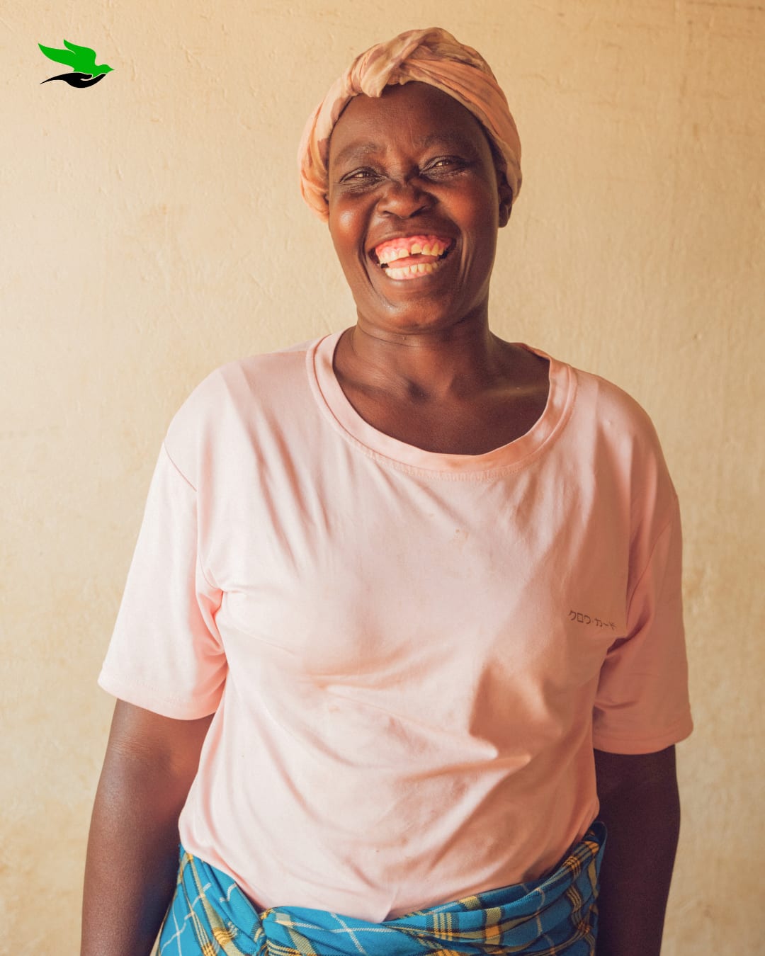 A woman laughing
